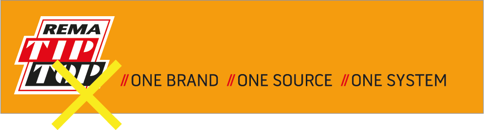 Logo von Rema Tip Top mit Slogan