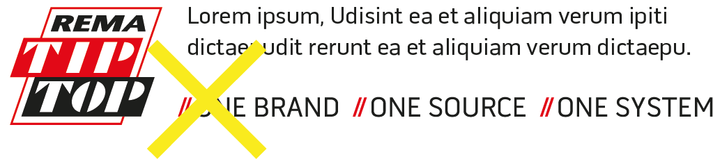 Advertisement for REMA TIP TOP with logo and text