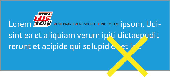 Banner von Rema Tip Top mit Lorem Ipsum Text