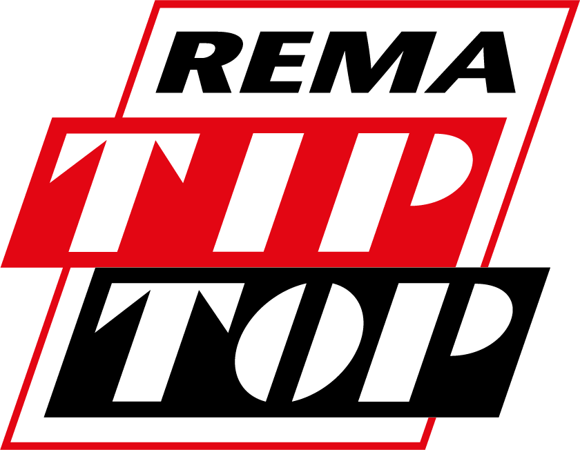 Logo von REMA TIP TOP in Rot und Schwarz