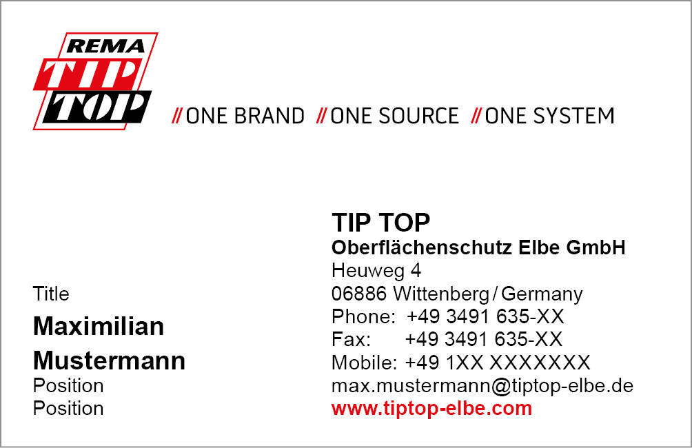 Visitenkarte mit Kontaktinformationen