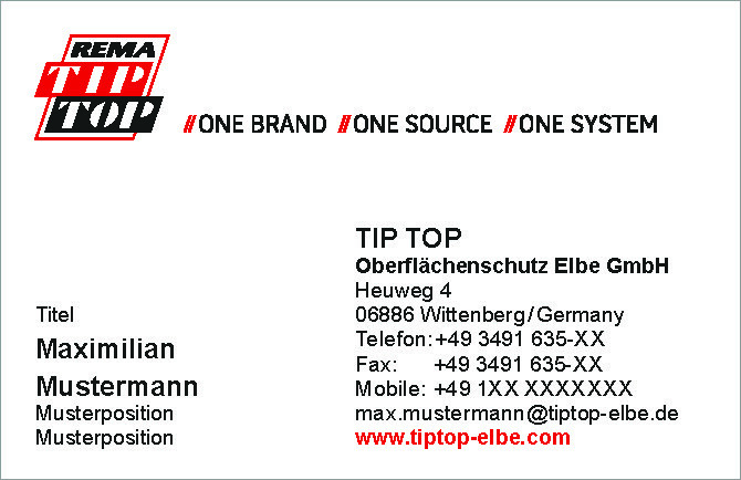 Visitenkarte mit Kontaktinformationen