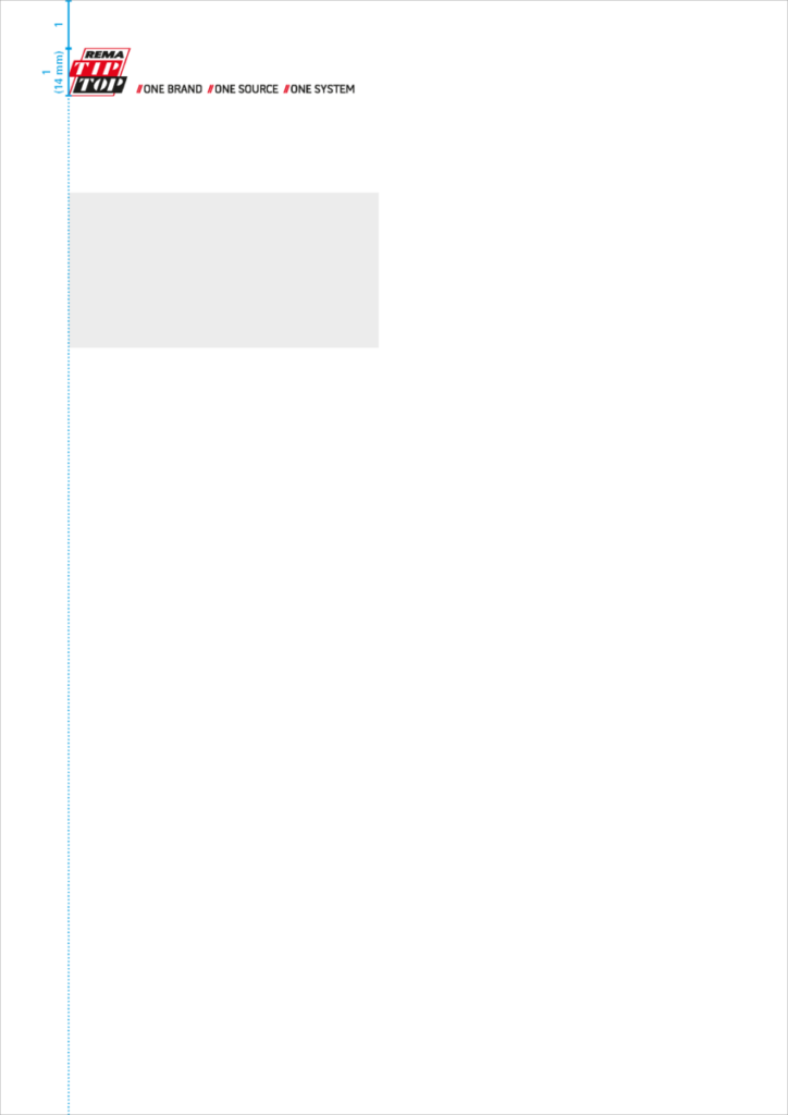 Logo von REMA TIP TOP mit dem Slogan 'ONE BRAND / ONE SOURCE / ONE SYSTEM'