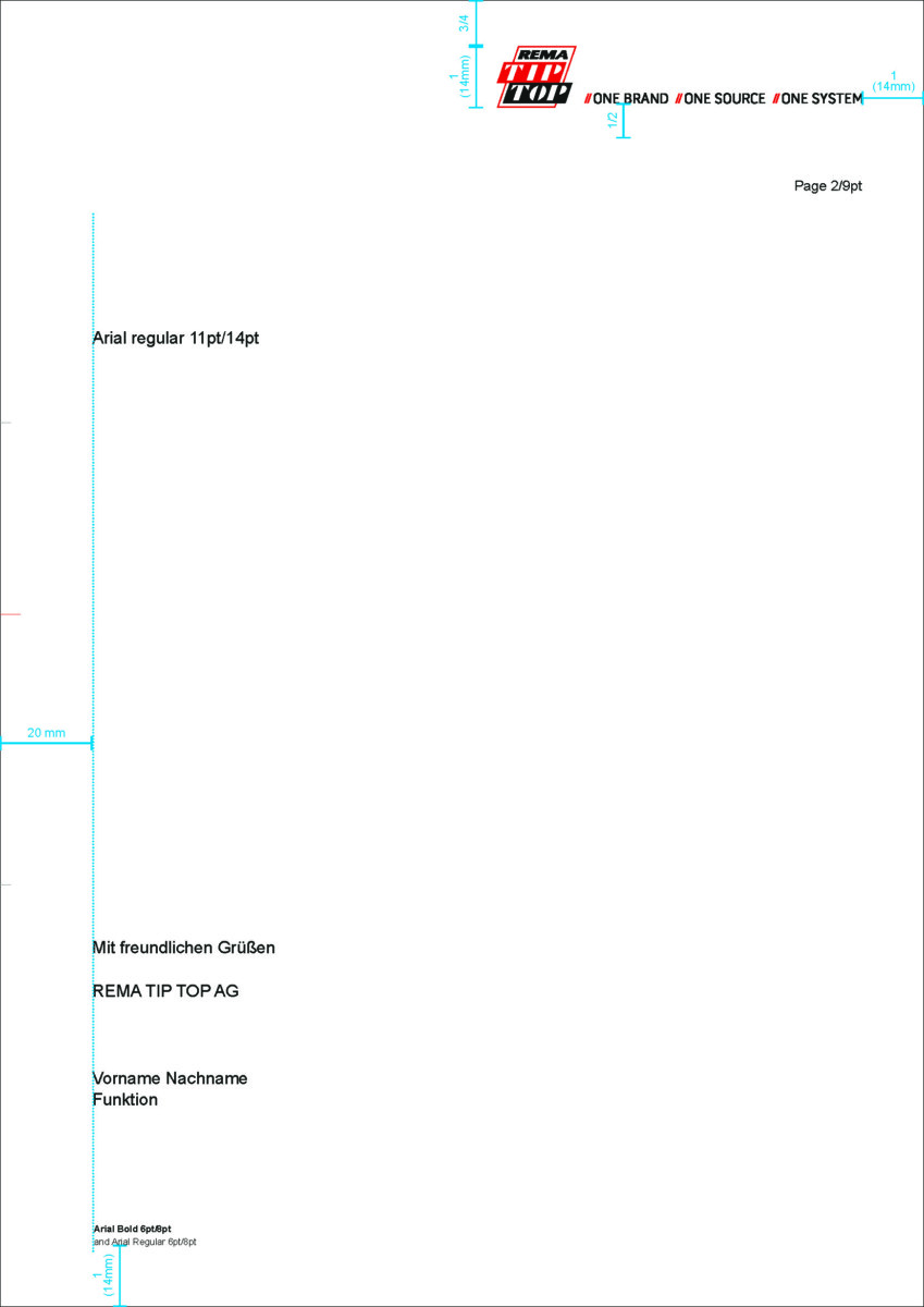 Beispielseite eines Geschäftsbriefs