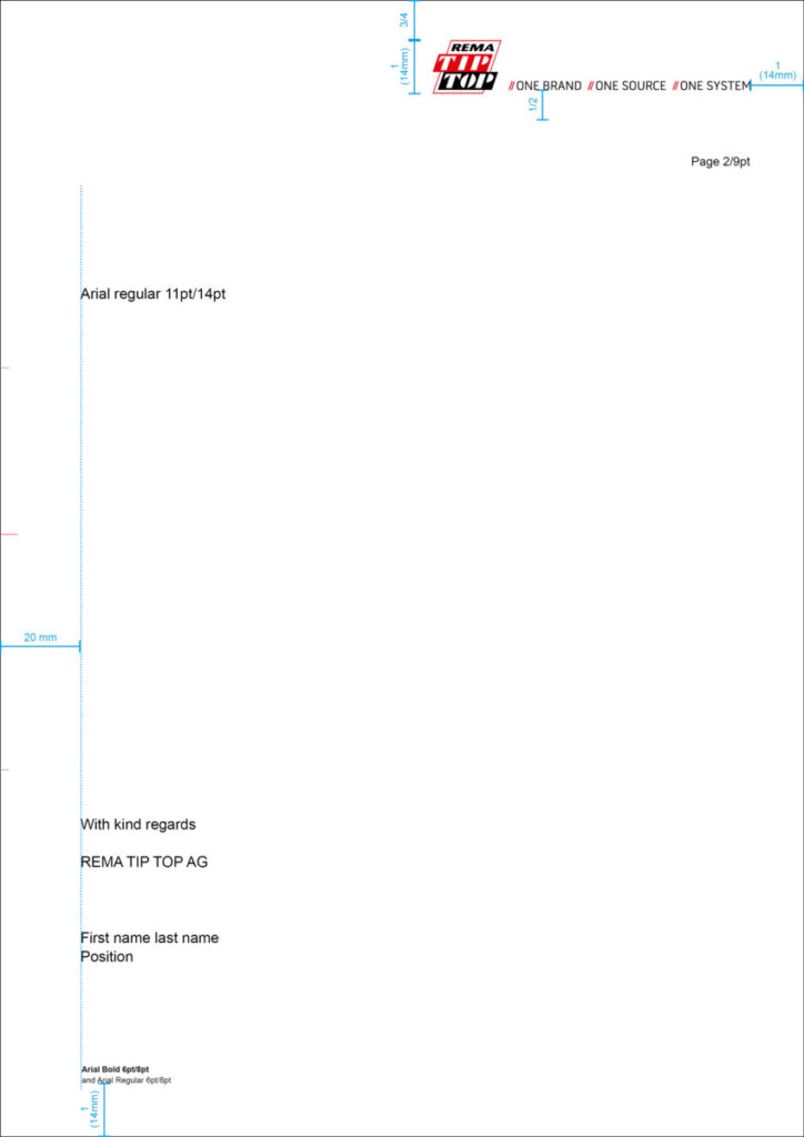 Beispielseite eines Geschäftsbriefs