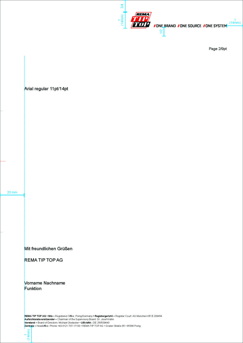 Dokument mit REMA TIP TOP AG Briefkopf
