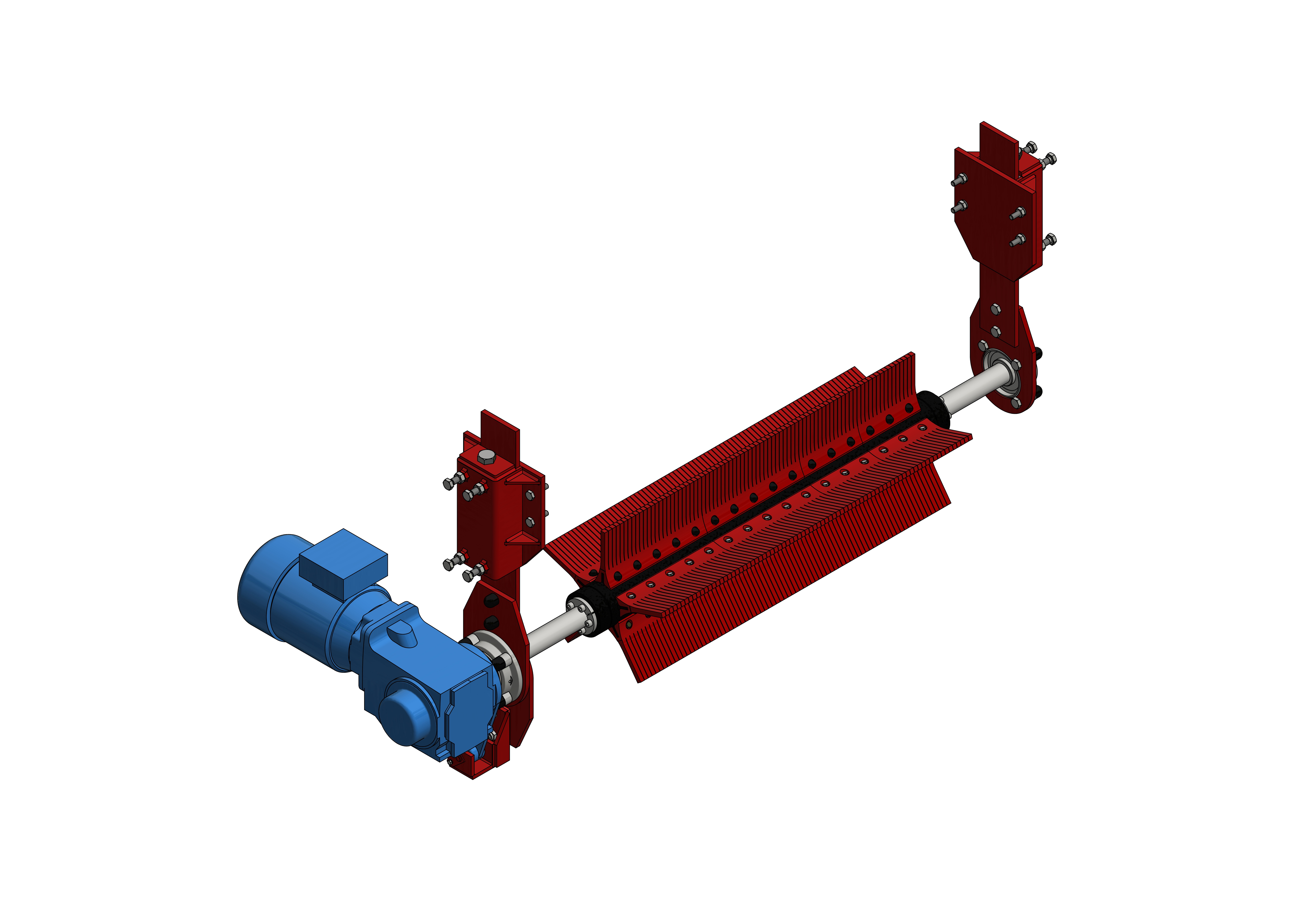 3D-Modell eines Antriebsmechanismus mit rotierenden Elementen
