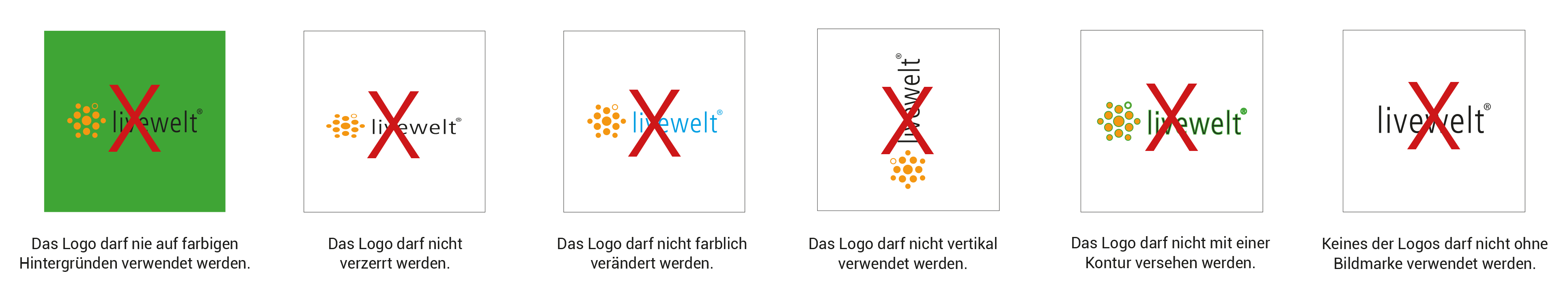 Beispielbild von unzulässigen Varianten im Corporate Design