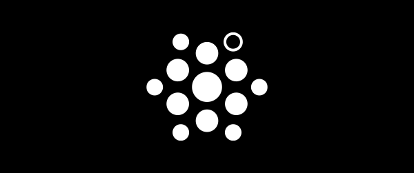 Symbol mit mehreren Kreisen auf schwarzem Hintergrund